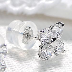 pt900  プラチナ 1.0ct フラワー ダイヤモンド  ピアス 可愛い ４月誕生石  花 １カラット クリスマス 豪華 人気  ホワイトデー　GUPE393の画像