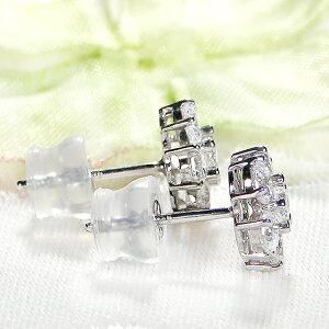 プラチナ 1カラット フラワー ダイヤ ピアス 送料無料 ダイヤモンド pt900 1ct 花 豪華 4月 誕生石 プレゼント シンプル 上品 flower エレンガント GUPE420の画像