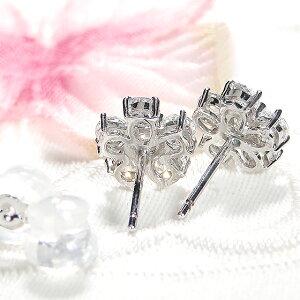 プラチナ 1カラット フラワー ダイヤ ピアス 送料無料 ダイヤモンド pt900 1ct 花 豪華 4月 誕生石 プレゼント シンプル 上品 flower エレンガント GUPE420の画像