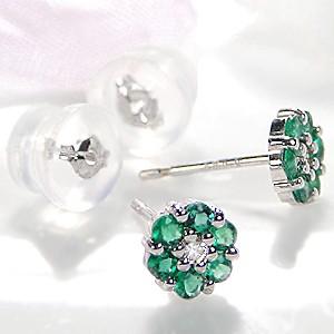 K18 WG ゴールド ダイヤモンド ダイヤ ピアス カラーストーン
