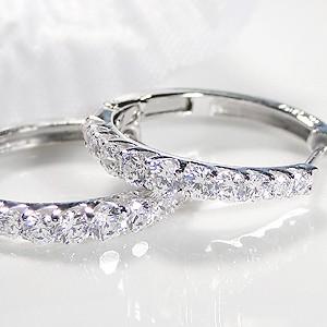 pt900 プラチナ ダイヤモンド ダイヤ ピアス エタニティ 1.0ct 1