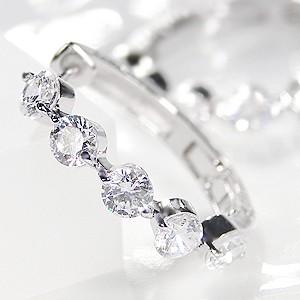 プラチナ900 1ct ダイヤモンド　フープピアス pt900 プラチナ ダイヤモンド ダイヤ ピアス 1.0ct 1カラット ウェーブ