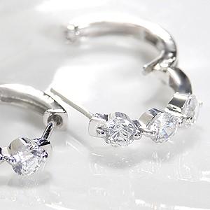 pt900 1.0ct スリーストーン ダイヤモンド ピアス 送料無料 プラチナ 1  