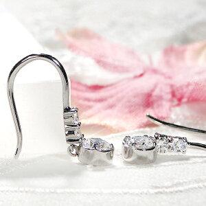 プラチナ 0.5カラット ダイヤ フック ピアス 送料無料 ダイヤモンド pt900 0.5ct Ｈカラー 豪華 3石 4月 誕生石 プレゼント シンプル 上品 GUPE451の画像