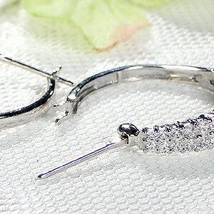 Pt900 1.0ct ダイヤモンド フープ ピアス プラチナ 遮断式 ジュエリー レディース ダイヤ 0.5カラット 2列 エタニティ ダイア ギフト プレゼント 可愛い GUPE507の画像
