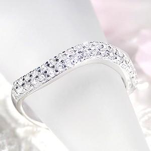K18 WG ゴールド 指輪 リング ダイヤモンド ダイヤ パヴェ ウェーブ 0.5ct GUR1005の画像