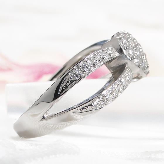 Pt900 0.5ct ダイヤモンド リング 送料無料 プラチナ ハート ダイヤ PT pave 指輪 パヴェ はーと 可愛い 人気  0.5カラット ダイア ダイアモンド 豪華 GUR1007の画像