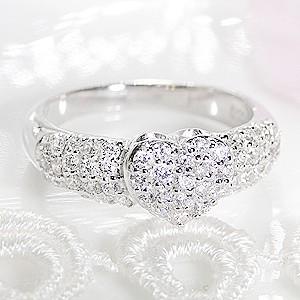 開店祝い pt900 プラチナ ダイヤモンド ダイヤ 指輪 リング 0.7ct ハート パヴェ 豪華 可愛い GUR1015 指輪
