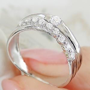 pt900 プラチナ ダイヤモンド ダイヤ 指輪 リング テンダイヤモンド 10粒 10石 0.25ct 重ねづけ風 2連風 10年 GUR1040の画像