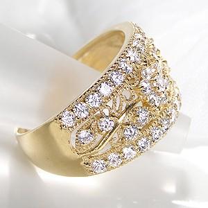 K18 YG ゴールド 指輪 リング ダイヤモンド ダイヤ 1.0ct 1カラット 豪華 18k 18金 GUR1044-K18の画像