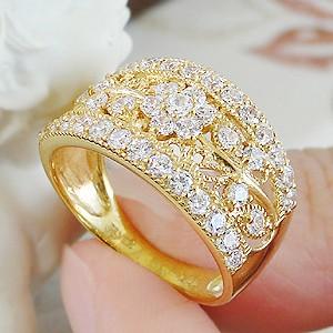 K18 YG ゴールド 指輪 リング ダイヤモンド ダイヤ 1.0ct 1カラット  