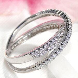 Pt900 0.50ct クロス ダイヤモンド リング プラチナ ダイア 0.5 