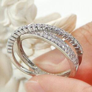 Pt900 0.50ct クロス ダイヤモンド リング プラチナ ダイア 0.5 
