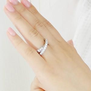 ★ダイヤモンド★pt900★プラチナ★クロスリング★指輪★アクセサリー★ pt900 プラチナ ダイヤモンド ダイヤ 指輪 リング クロス 0.70ct 2連