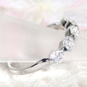 pt900 1.00ct ダイヤモンド リング ダイヤ プラチナ 重ねづけ エタニティ ハーフエタ 指輪 1カラット 1ct １ｃｔ シンプル レディース プレゼント GUR1119の画像