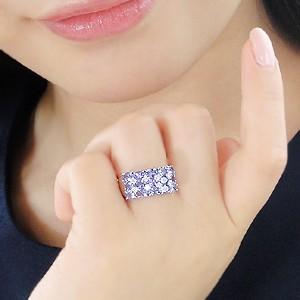 K18 WG ゴールド ダイヤモンド ダイヤ 指輪 リング タンザナイト カラーストーン 豪華 12月 誕生石 GUR1128の画像