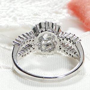 中央宝研鑑定書付 pt900 1.1ct フラワー ダイヤモンド リング 1ct 花 