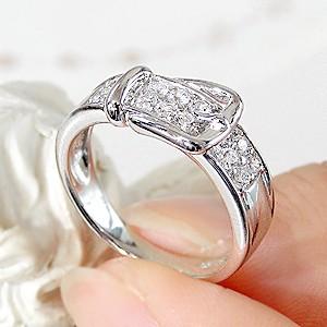 pt900 プラチナ 指輪 リング ダイヤモンド ダイヤ ベルトモチーフ ベルト 個性 0.3ct GUR1146の画像
