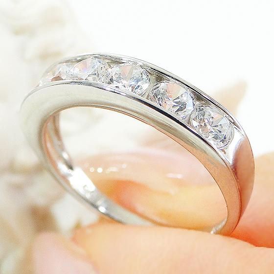 pt900 1ct ダイヤモンド ウェーブ リング 送料無料 ダイヤ プラチナ 1カラット エタニティ PT 豪華 上品 指輪 結婚 婚約 マリッジ エンゲージ GUR1158の画像