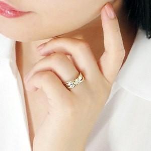 pt900 18k YG ダイヤモンド コンビ リング 指輪 ダイヤ X 0.16ct 18金 ゴールド GUR1160Bの画像