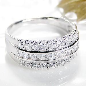 pt900 プラチナ ダイヤモンド ダイヤ 指輪 リング 1カラット 3列 1.0ct  