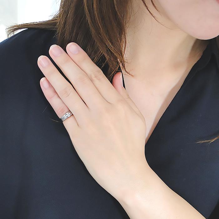 Pt900 0.07ct ダイヤモンド クロスデザイン ピンキー リング 送料無料