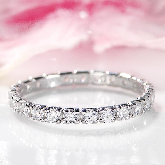 K18 WG YG PG 0.5ct ダイヤモンド フルエタニティ ピンキー リング