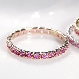 K18 PG YG WG ゴールド 指輪 リング カラーストーン ピンクサファイア サファイア 0.5ct フルエタニティ フルエタ ピンキー GUR1236PS