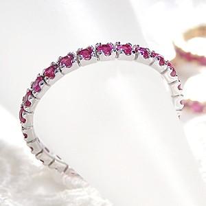 K18 PG YG WG ゴールド 指輪 リング カラーストーン ルビー 0.5ct フルエタニティ フルエタ ピンキー GUR1236RBの画像