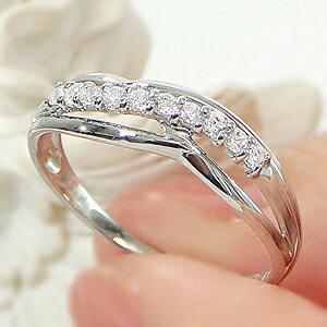 Pt900 0.17ct ダイヤモンド リング ジュエリー 10石 テンダイヤモンド プラチナ PT900 ウェーブ 10粒 指輪 記念日 10周年 ギフト プレゼント GUR1246の画像