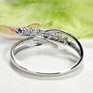 Pt900 0.17ct ダイヤモンド リング レディース クロス ウエーブ