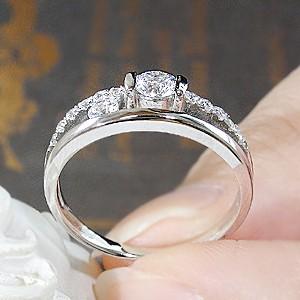 pt900 プラチナ ダイヤモンド ダイヤ 指輪 リング 0.35ct SIクラス 大粒 重ねづけ GUR1255の画像