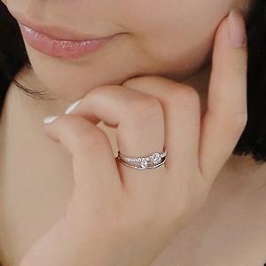 pt900 プラチナ ダイヤモンド ダイヤ 指輪 リング 0.35ct SIクラス 大粒 重ねづけ GUR1255の画像