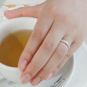 pt900 プラチナ ダイヤモンド ダイヤ 指輪 リング パヴェ 0.58ct SIクラス Hカラー 一粒 エレガント GUR1261の画像