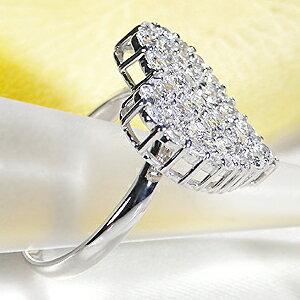 pt900 2.0ct パヴェ ダイヤモンド ハート リング プラチナ 2カラット 