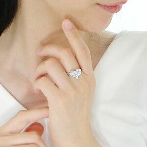 pt900 1.0ct パヴェ ダイヤモンド ハート リング プラチナ １カラット ダイアモンド 1ct 指輪 ギフト プレゼント 人気 婚約 ギフト プレゼント GUR1270の画像