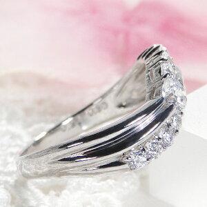 pt900 0.50ct ダイヤモンド リング Hカラー SIクラス 送料無料 プラチナ PT ダイヤ 指輪 ダイア クロス ウェーブ レディース ギフト プレゼント GUR1272の画像