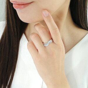 pt900 0.50ct ダイヤモンド リング Hカラー SIクラス 送料無料 プラチナ PT ダイヤ 指輪 ダイア クロス ウェーブ レディース ギフト プレゼント GUR1272の画像