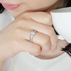 pt900 プラチナ ダイヤモンド ダイヤ 指輪 リング 0.6ctUP Hカラー SI-2クラス GOODカット 重ねづけ 一粒 GUR1274CGLの画像