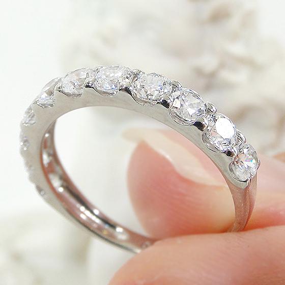 pt950 1.00ct ダイヤモンド エタニティリング 送料無料 ダイヤ プラチナ ハーフ エタニティ 結婚 婚約 指輪 1ct 1カラット ブライダル 記念 マリッジ GUR1280の画像