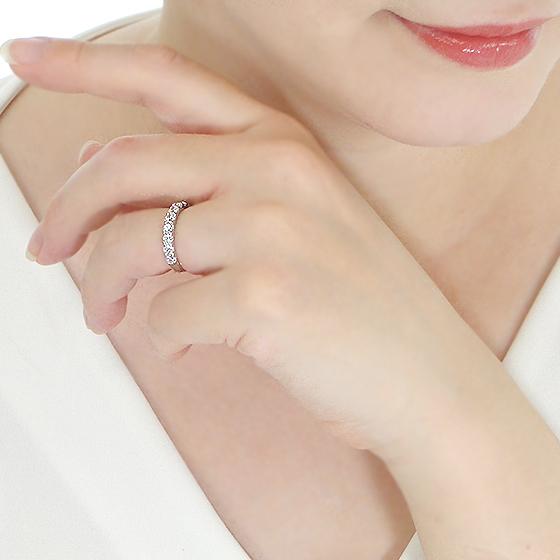 pt950 1.00ct ダイヤモンド エタニティリング 送料無料 ダイヤ プラチナ ハーフ エタニティ 結婚 婚約 指輪 1ct 1カラット ブライダル 記念 マリッジ GUR1280の画像
