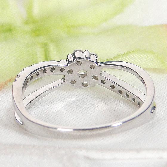 Pt900 0.3ct プラチナ ダイヤモンド リング 送料無料 指輪 ダイヤ クロス クロスリング Ｘ 花 フラワー 0.3ct SIクラス ダイアモンド プラチナ ダイヤ GUR1287の画像
