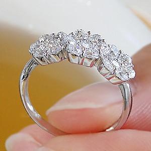 pt900 プラチナ ダイヤモンド ダイヤ 指輪 リング 1.00ct 1カラット 花