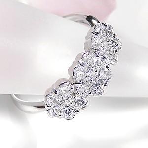 pt900 プラチナ ダイヤモンド ダイヤ 指輪 リング 1.00ct 1カラット 花 フラワー 豪華 GUR1290の画像