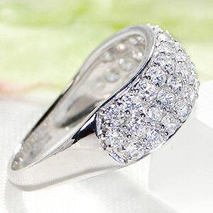 Pt900 1.0ct パヴェ ダイヤモンド ウェーブ リング 1.0カラット wave pave エタニティ 豪華 ゴージャス 指輪 ギフト プレゼント ４月誕生石 GUR1293の画像