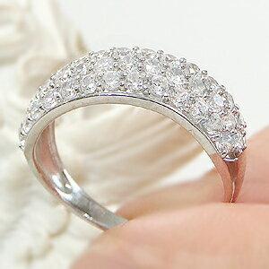 Pt900 1.0ct パヴェ ダイヤモンド ウェーブ リング 1.0カラット wave pave エタニティ 豪華 ゴージャス 指輪 ギフト プレゼント ４月誕生石 GUR1293の画像