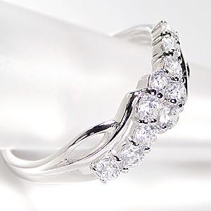 pt900 プラチナ ダイヤモンド ダイヤ 指輪 リング 10粒 0.5ct ハート＆キューピット H＆C GUR1294Hの画像