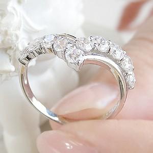 pt900 プラチナ ダイヤモンド ダイヤ 指輪 リング テンダイヤモンド 1.0ct 1カラット 10石 10粒 1ct GUR1311の画像