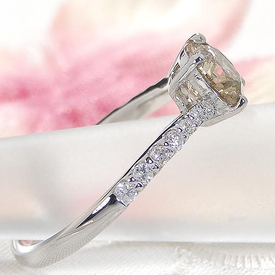 pt900 1.20ctUP ブラウン ダイヤモンド リング 送料無料 レディース