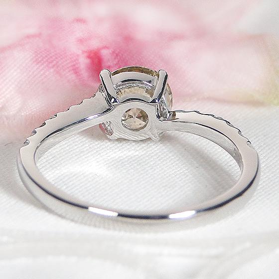 pt900 1.20ctUP ブラウン ダイヤモンド リング 送料無料 レディース